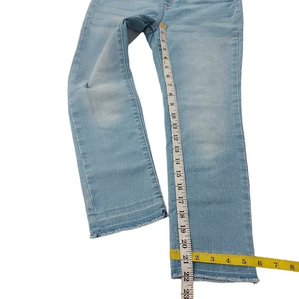 Old Navy Jeggings Girls Large 10-12 Blue Skinny Crop Stretch Raw Hem